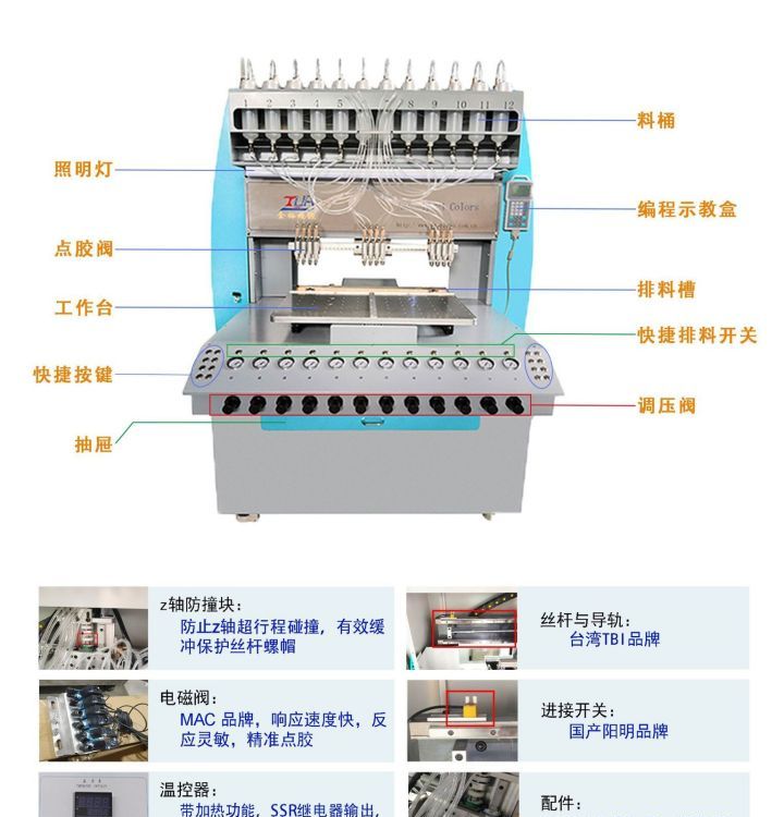 東莞實(shí)力品牌廠家硅膠制品自動生產(chǎn)機(jī)多色點(diǎn)膠機(jī)