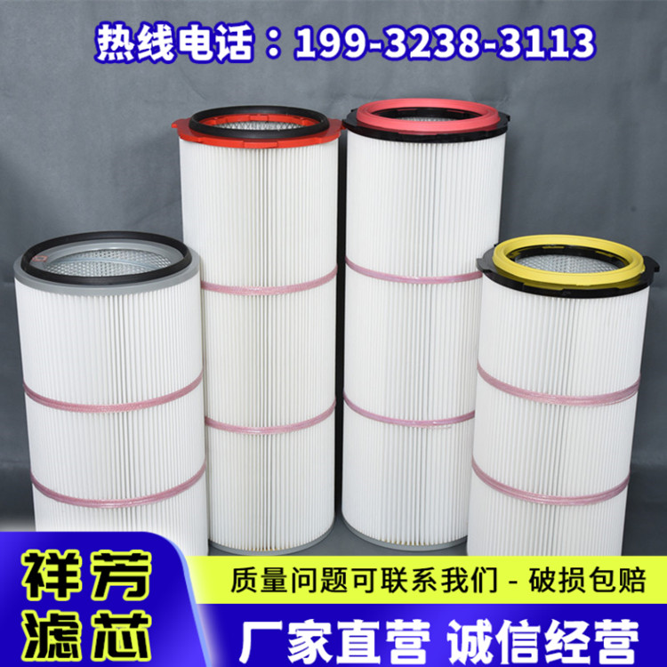 自潔式脈沖除塵濾芯粉塵灰塵濾筒風(fēng)量大阻力小清灰率70以上祥芳