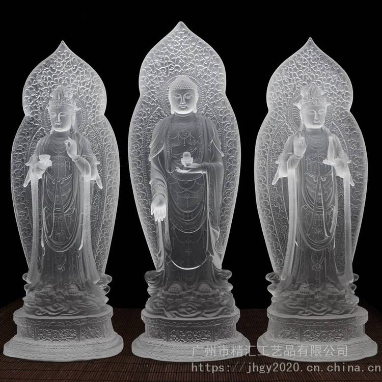 廣州寺廟琉璃佛像工廠琉璃西方三圣琉璃阿彌陀佛琉璃大勢至菩薩琉璃觀音菩薩背光琉璃佛像
