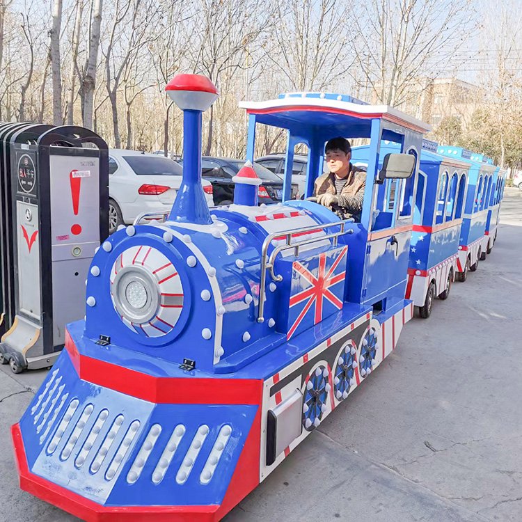 英倫風(fēng)無軌小火車商場用觀光車公園電動(dòng)游樂車可坐人代步車