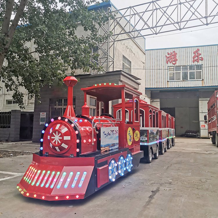 新型電動無軌觀光小火車旅游公園代步車景區(qū)電動觀光車游樂設備
