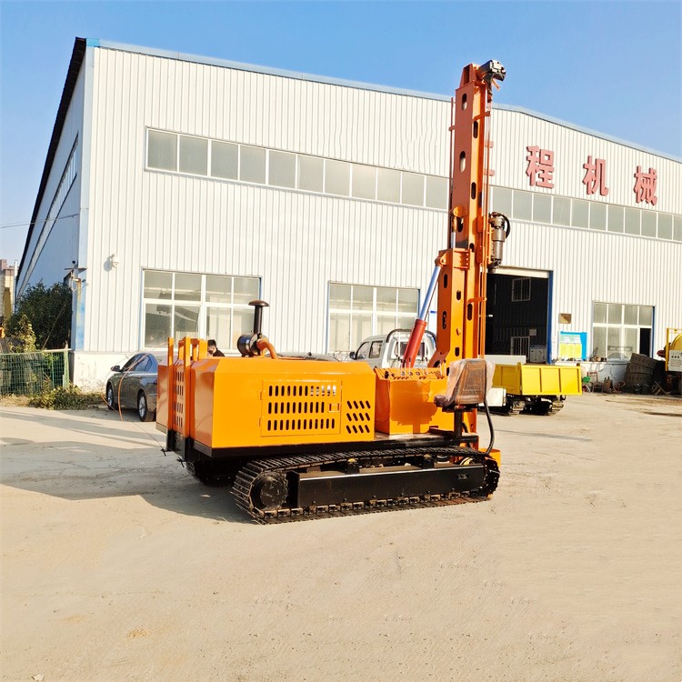 360度旋轉光伏打樁機履帶式液壓鉆孔機光伏板基礎施工鉆樁機