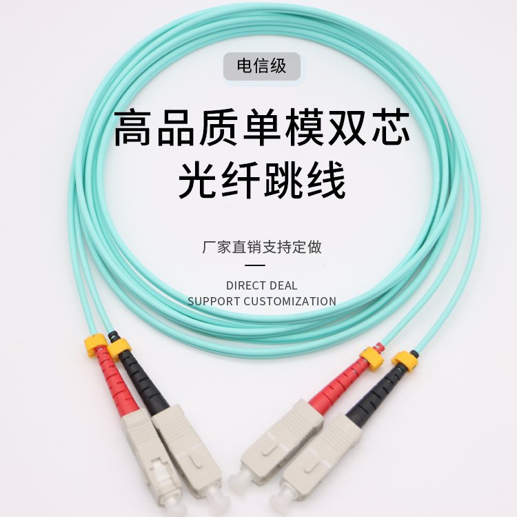 尾纖現(xiàn)貨SC-SC(可定制)鎧裝光纖跳線電信級(jí)OM3雙接頭2.0光纜跳線