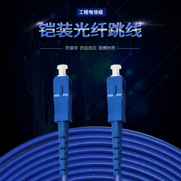 鎧裝光纖跳線抗拉防水SC\/LC\/FC\/ST電信級單模單雙芯光纖跳線尾纖