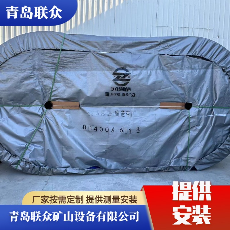 聯(lián)眾鋼絲帶帶寬800-3000廠家按需定制港口礦山輸煤皮帶阻燃性能好
