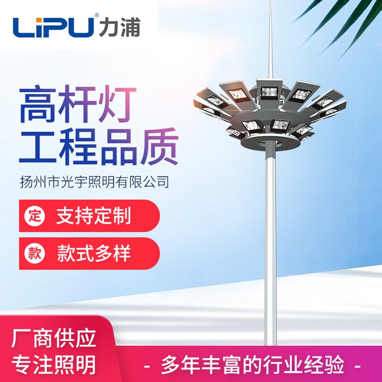 交通設(shè)施高桿燈桿廣場(chǎng)大型裝飾led路燈多規(guī)格定制