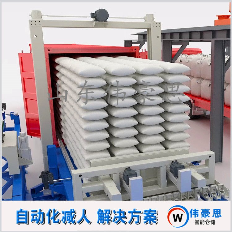 袋料智能裝車機器人，堿粉推進(jìn)式裝車機箱料、桶料也可以使用