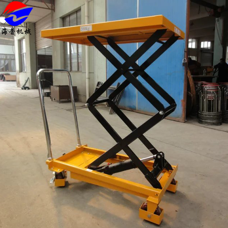 手動平臺搬運車小型移動剪叉式升降機(jī)腳踏液壓模具升降平臺