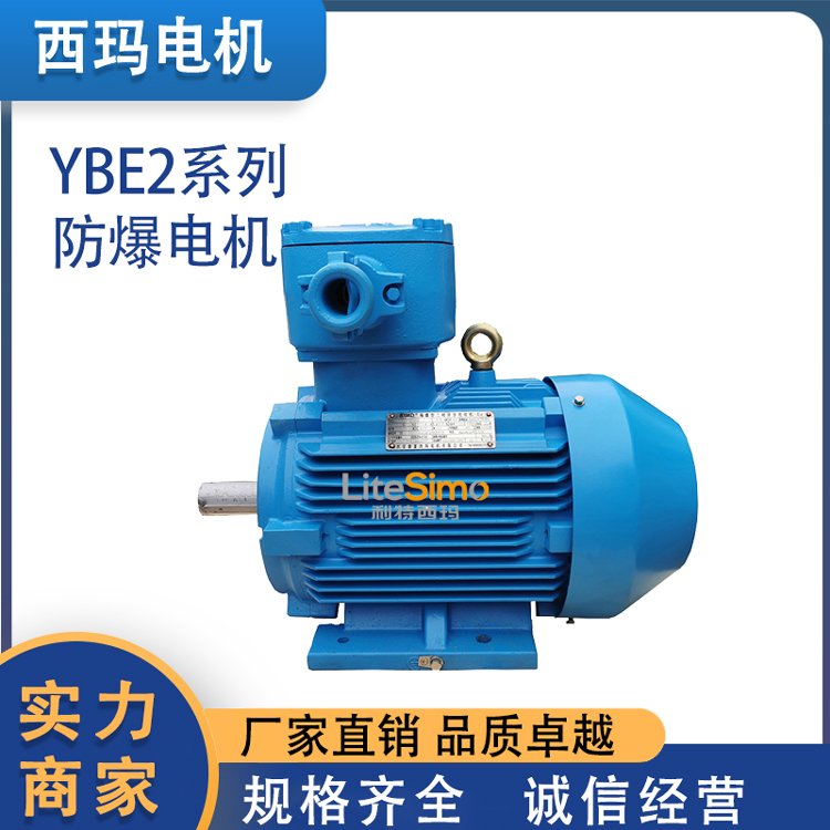 利特西瑪電機隔爆型三相異步電動機YBE2額定頻率50Hz防爆電機廠家