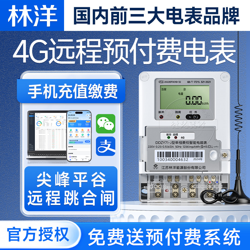 林洋電表單相電子式電能表表預(yù)付費(fèi)的電度表高靈敏出租房電量表