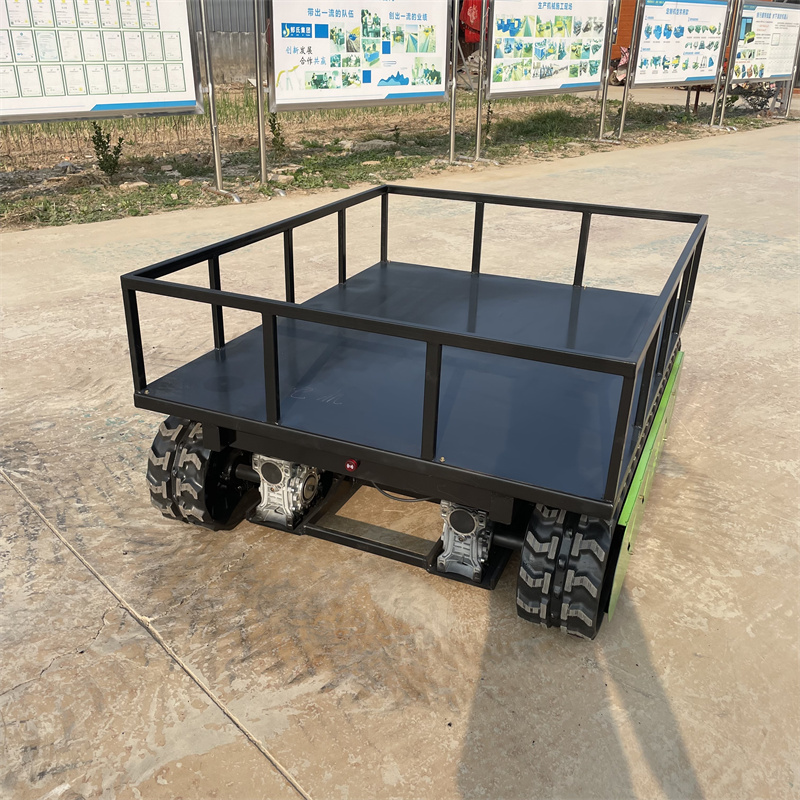 自走式履帶總成加裝護(hù)欄履帶運輸車消防用電動遙控履帶底盤