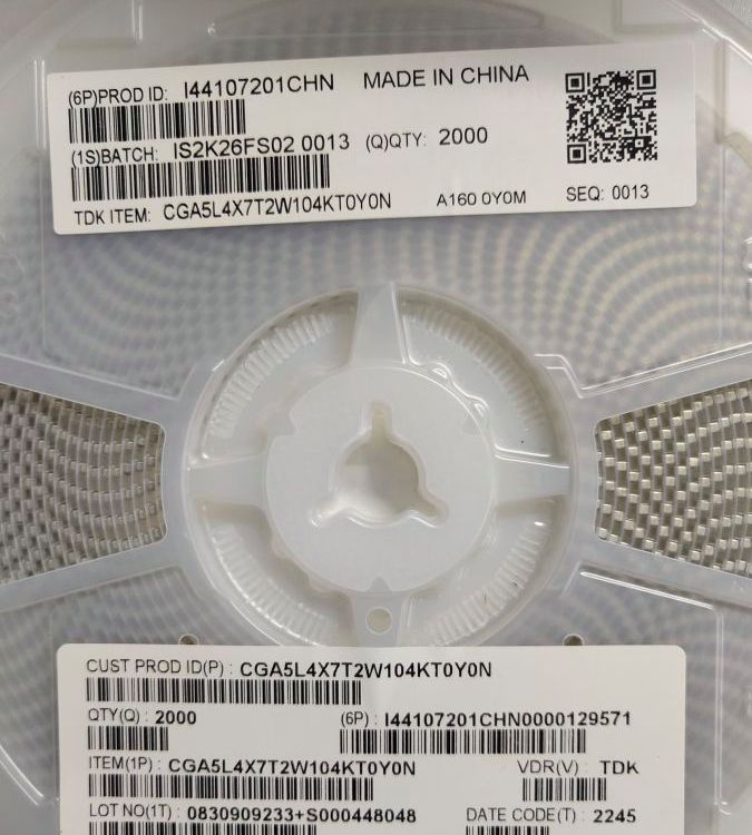 TDK車規(guī)級高壓貼片電容CGA6P1C0G3A103J250AC1210103J1000V10NF