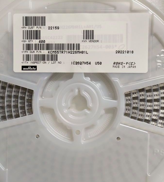 村田支架雙層電容KRM55TR73A224MH01K22201KVX7R2.2UF20抗嘯叫