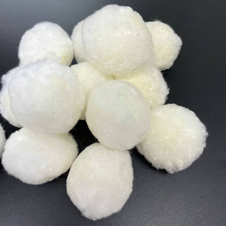 過(guò)濾罐裝填纖維球?yàn)V料白色40mm水處理截污材料