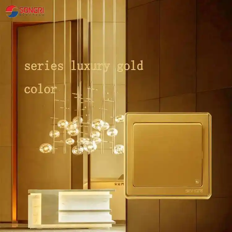 松日（SONGRI）土豪金開關插座86型單聯(lián)250V10A墻壁一開電源面板