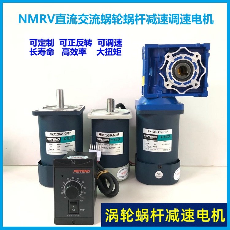 FEITENG飛騰220V-60W90W120W200W交流直流蝸輪蝸桿調(diào)速電機(jī)