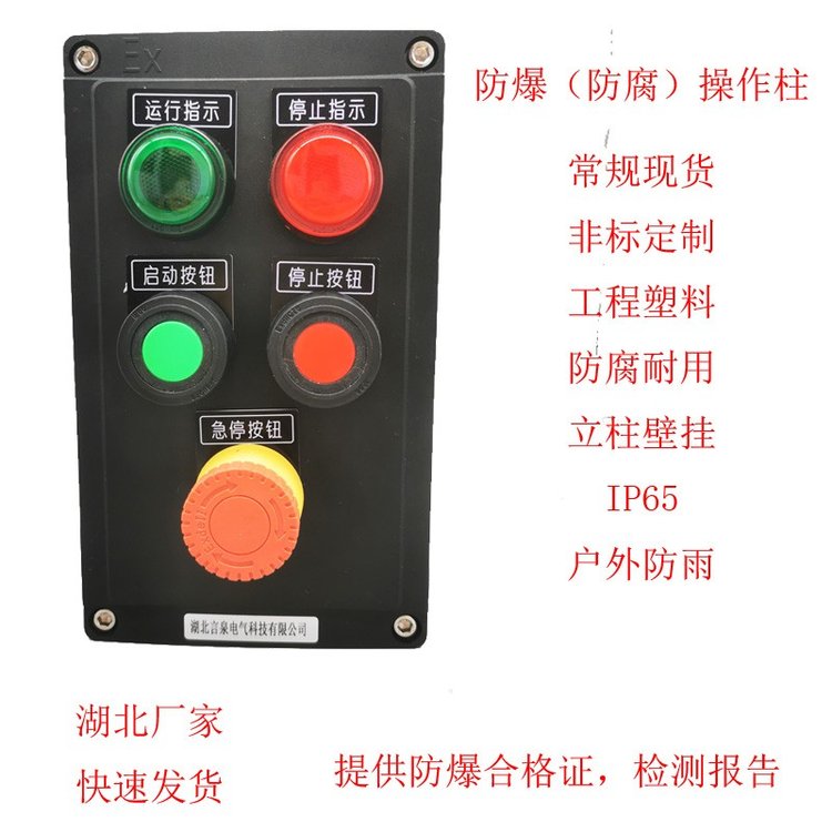 言泉潛污泵全塑防爆防腐操作柱BZC8060系列戶(hù)外現(xiàn)場(chǎng)按鈕控制箱