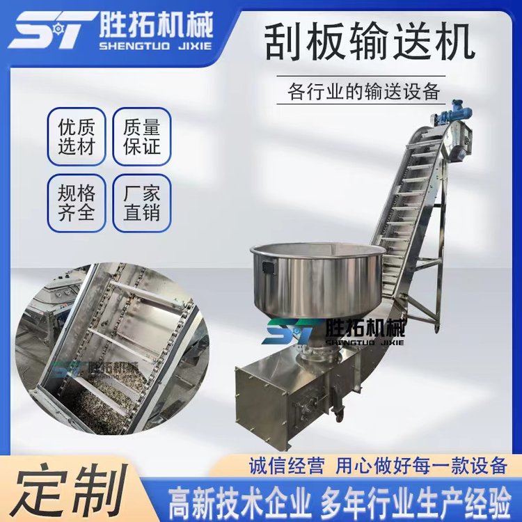 刮板輸送機FU鏈條式刮板機物料粉顆粒提升機爬坡刮板擋板式上料機