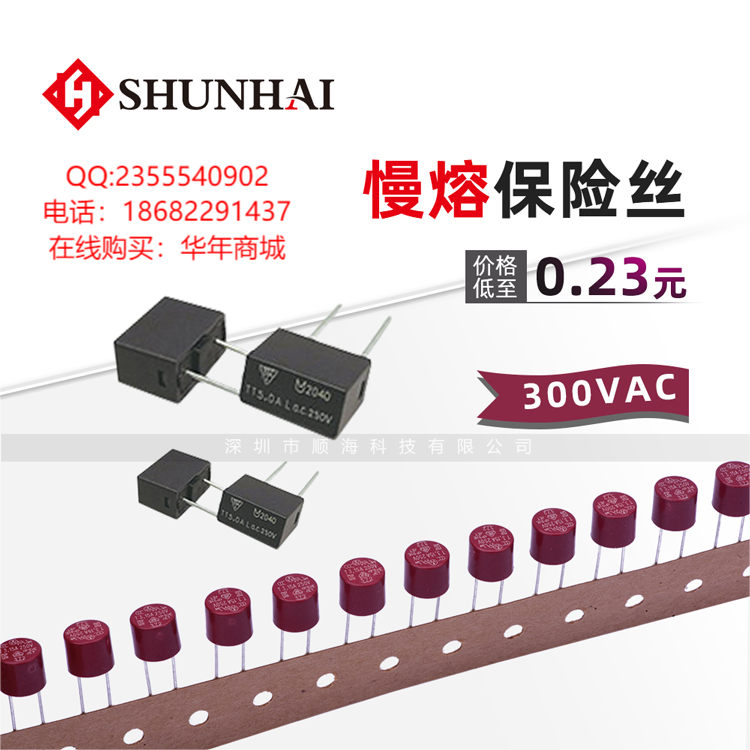 3.15A方形電流保險(xiǎn)絲尺寸8.5*5*4慢斷型2020T3.15A250V華德代理