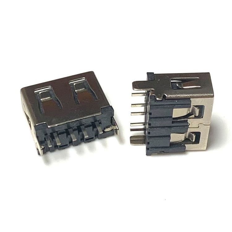 usb直插帶開關母座AF5PIN立式180度插板帶信號腳插座A母立插帶腳
