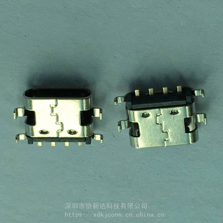 TYPEC沉板式母座4PIN四腳沉板SMT插座USB3.1沉板0.8\/1.2\/1.6mm母座