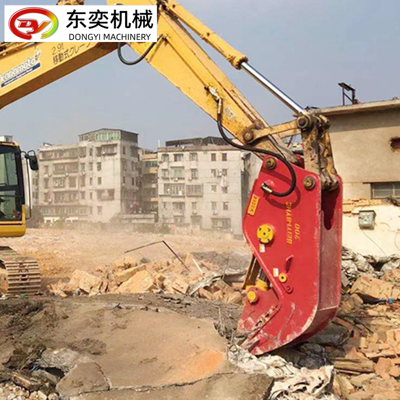 挖掘機(jī)鉗子液壓粉碎鉗拆遷拆除鋼筋水泥梁破碎鉗