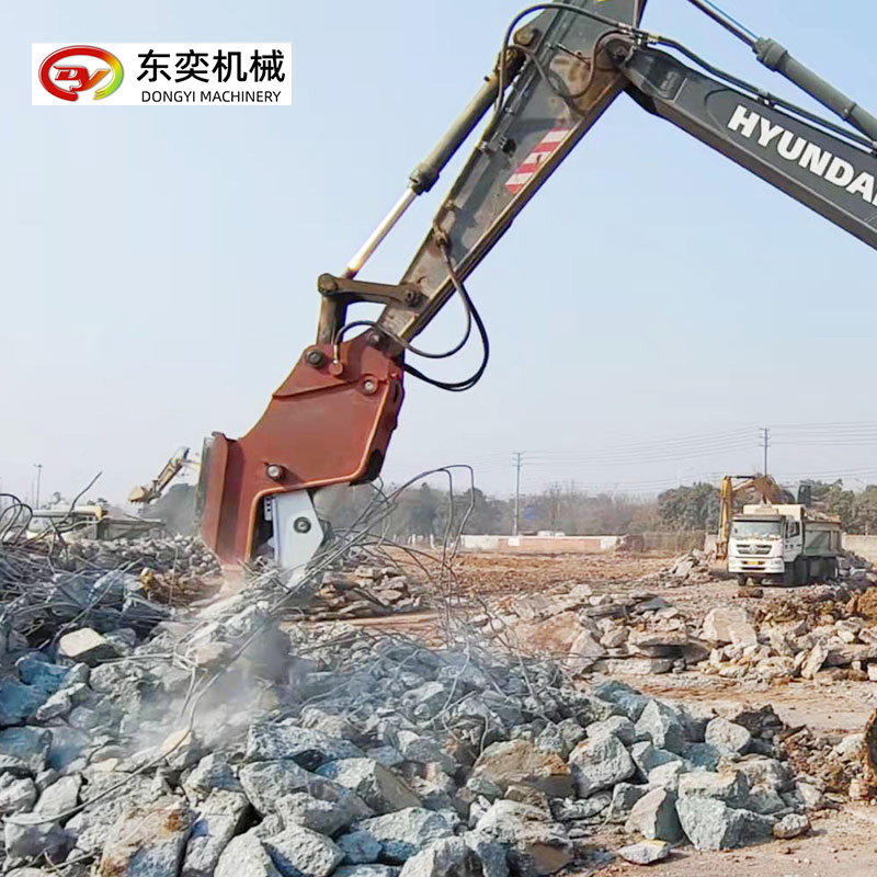 帶電磁吸盤破碎鉗吸鐵破碎混凝土的鉗子挖機磁吸鉗