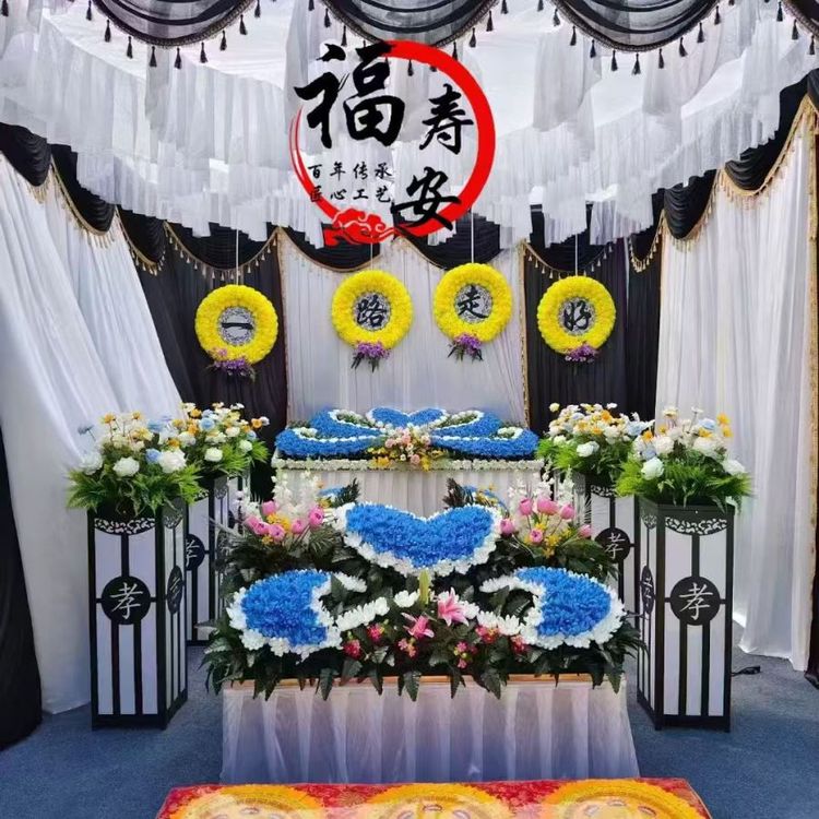 高檔仿真花圍棺花不銹鋼折疊真花仿真花兩用廠家直銷冰棺圍棺花