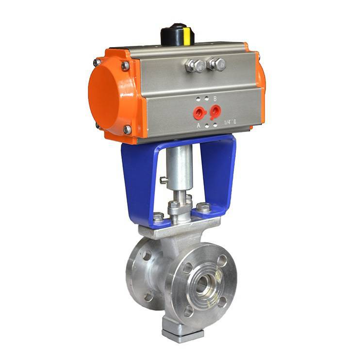 TQV647W-10C\/P\/R、V型硬密封球閥、法蘭不銹鋼球閥、氣動調(diào)節(jié)球閥