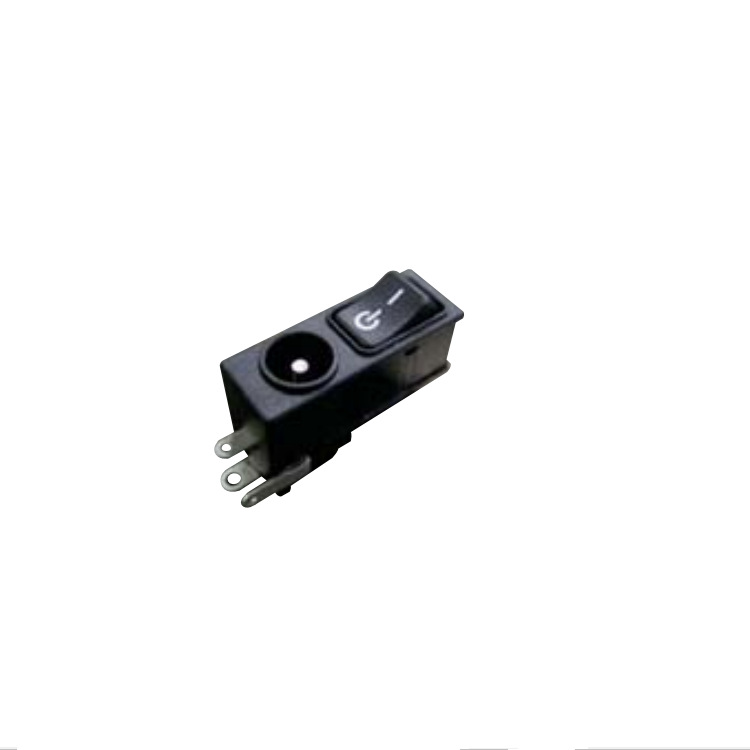 DCJackWithRockerSwitch船型翹板開關(guān) 電源插座
