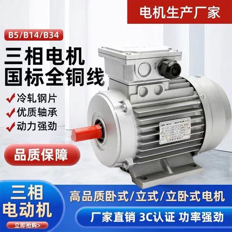 德東三相異步電動機(jī)銅芯鋁殼0.09KW-2.2KW國標(biāo)交流電機(jī)YS