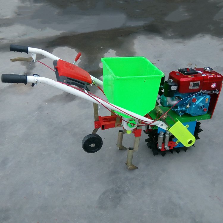 魯宏汽油播種施肥機(jī)手推式雙行玉米精播機(jī)蔬菜種植機(jī)