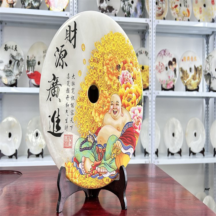 生意興隆贈送禮品厚德載物玉石擺件喬遷禮物定制商務紀念品刻字