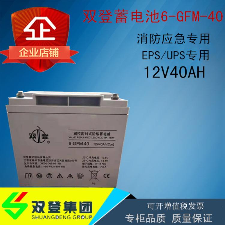 雙登蓄電池6-GFM-40鉛酸免維護12V40AH直流屏應(yīng)急電源配套