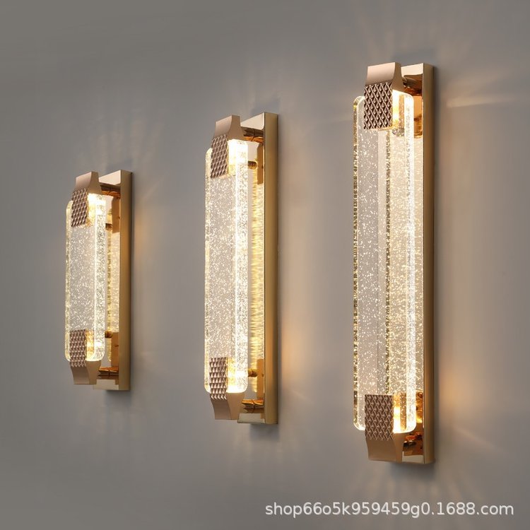 水晶壁燈氣泡輕奢客廳電視背景墻燈裝飾燈高級(jí)感過(guò)道臥室床頭燈具