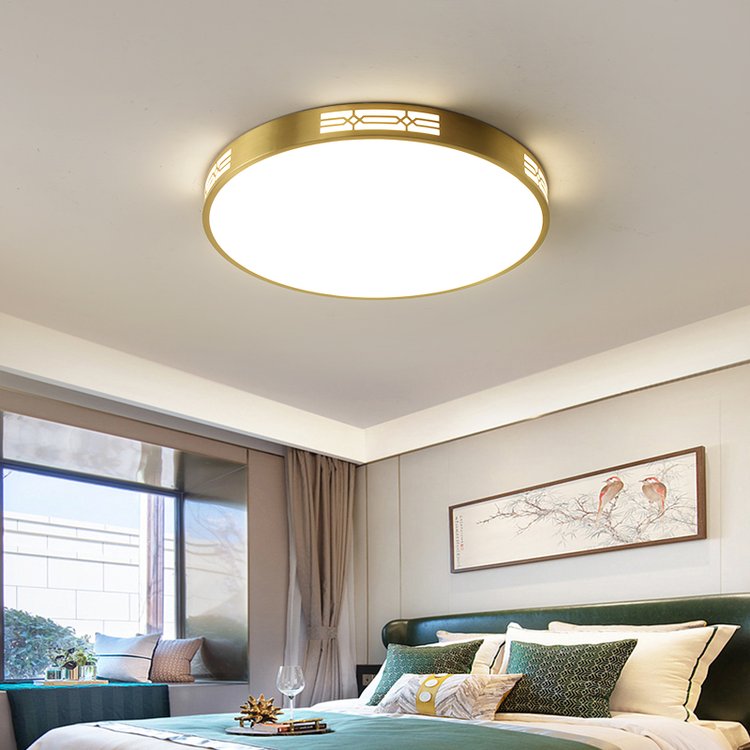 進豐百搭led全銅吸頂燈現代簡約圓形吸頂式燈房間過道陽臺燈