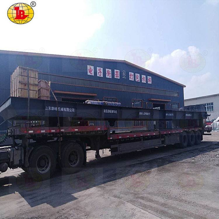 群峰重工定制水泥卸車機100噸兩側(cè)支撐液壓翻板機