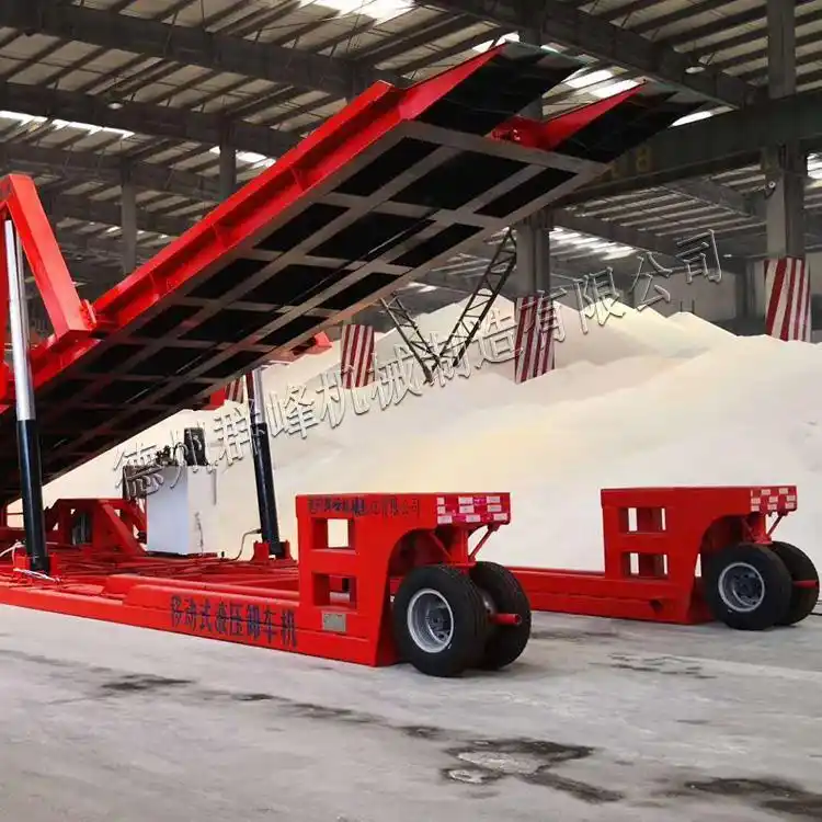 液壓卸車機(jī)兩側(cè)支撐100后翻式糧庫(kù)卸糧用無(wú)人值守卸車系統(tǒng)