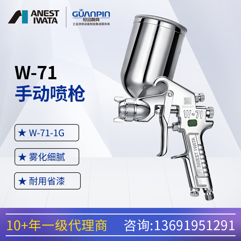 日本巖田w-71-1g噴槍重力式電器玩具上壺噴涂槍修補噴漆槍