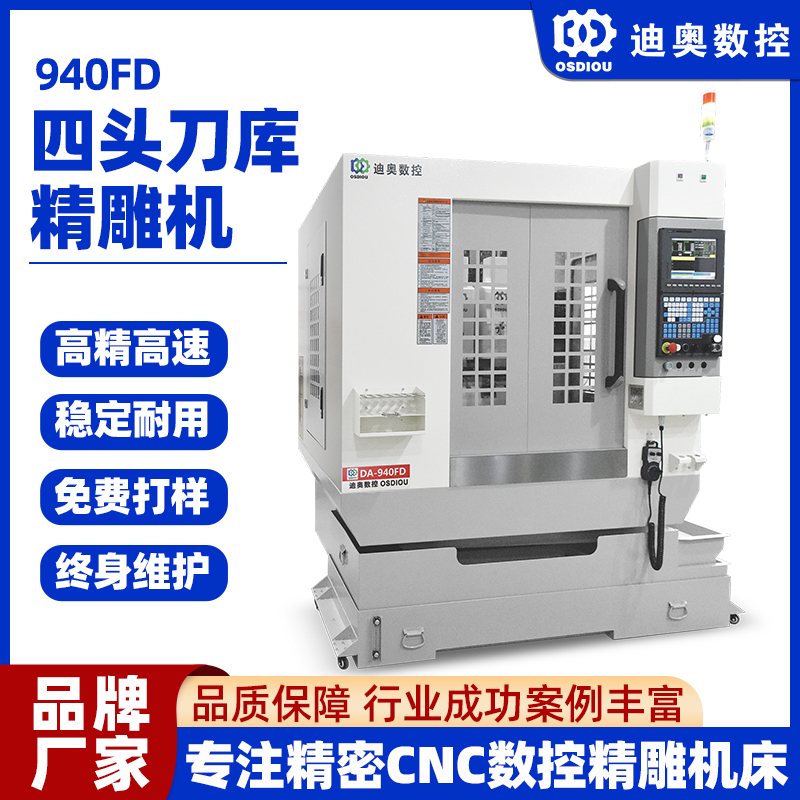 四頭刀庫(kù)精雕機(jī)940FD手機(jī)配件小五金pc亞克力PET視窗鏡片批量加工