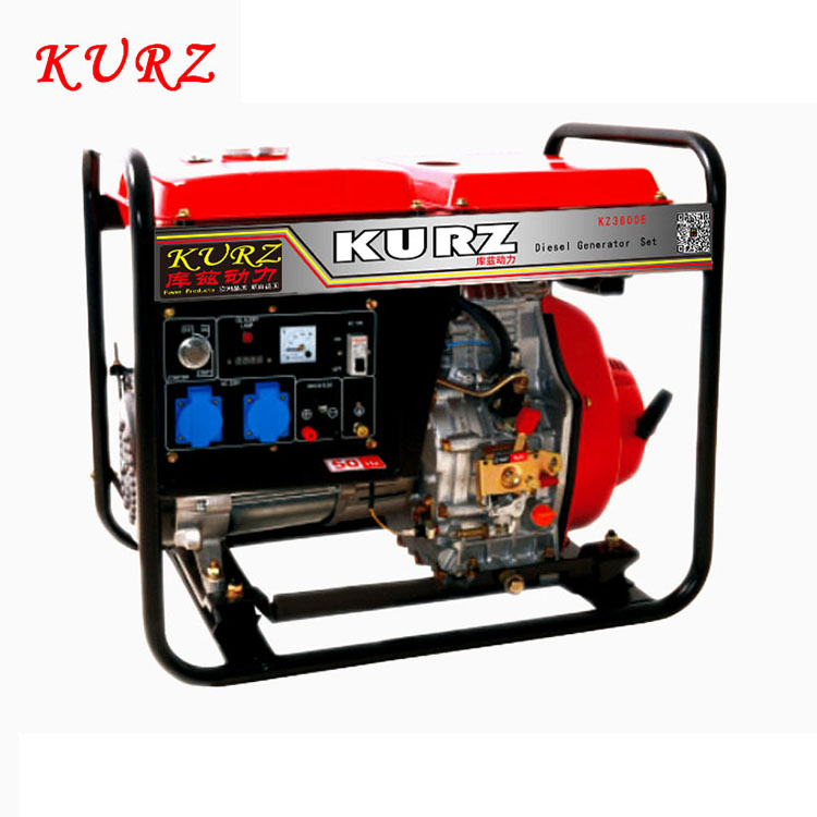 KURZ庫茲3KW千瓦小型便攜式柴油發(fā)電機220V家用應急低油耗