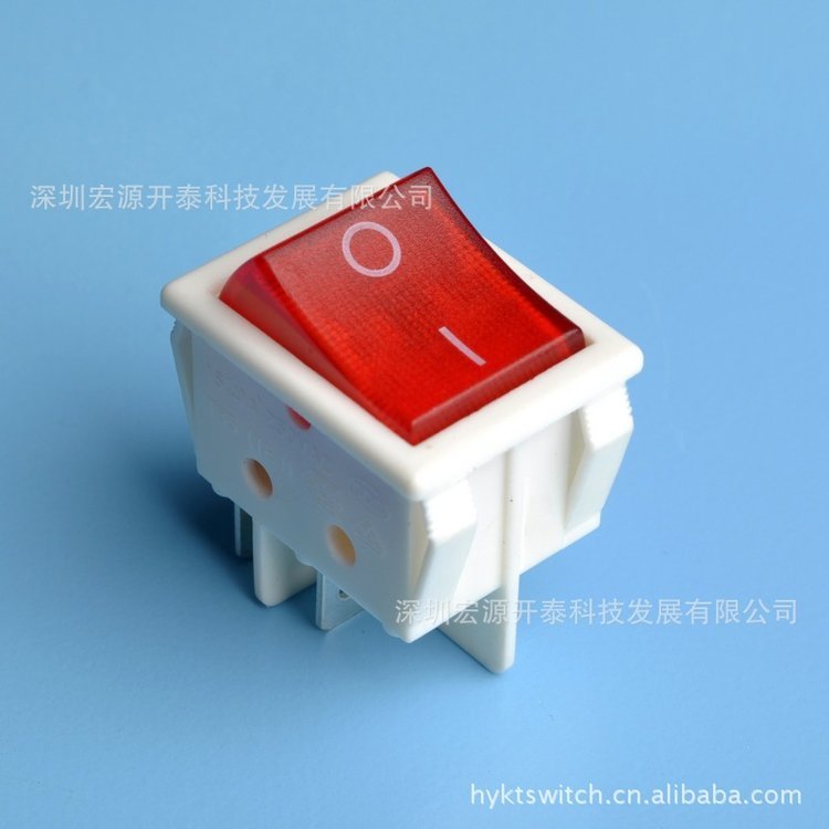 白色20A開關-大電流全黑四腳二檔不帶燈R210翹板開關
