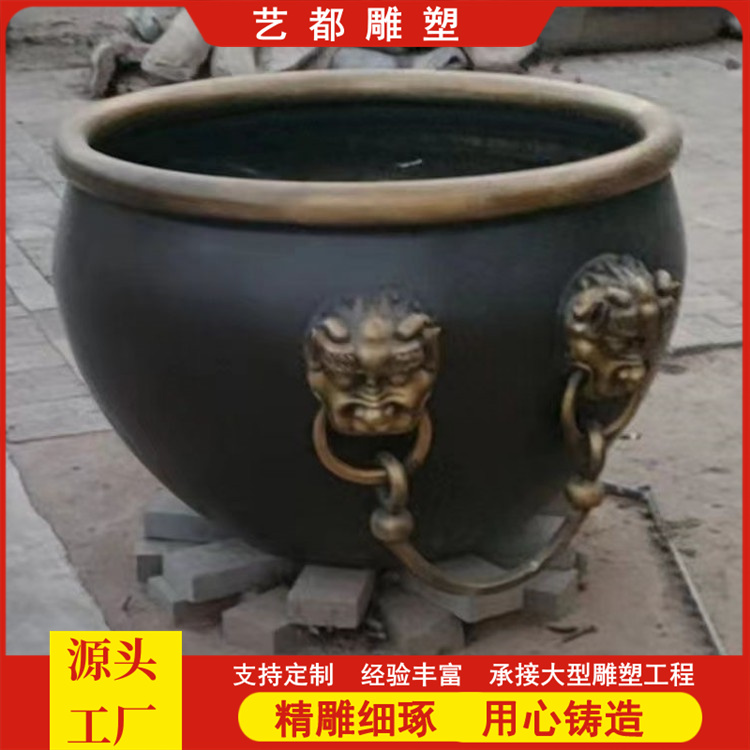 大型鑄銅大缸雕塑現(xiàn)貨批發(fā)銅鑄鐵鑄鋁百福缸藝都廠家定制