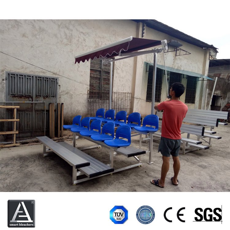 比賽用全鋁合金戶外球場帶伸縮遮陽棚觀眾看臺防曬避雨