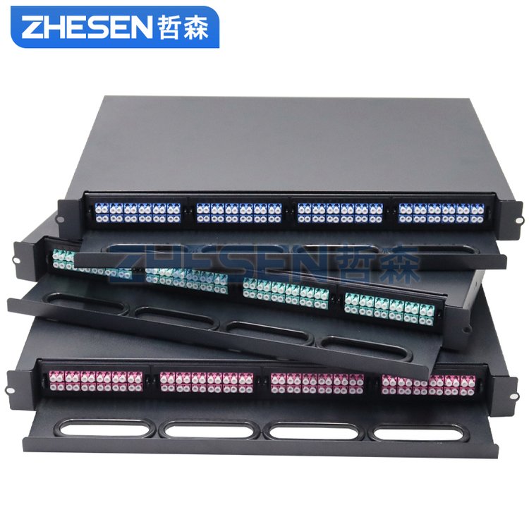 ZHESEN高密度光纖配線架1U2U3U光纜終端盒MPO配線箱96芯192芯288