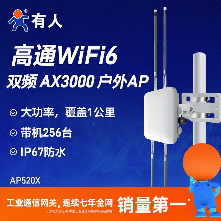 有人戶外雙頻APNR520XWiFi6支持5GNR無(wú)線增強(qiáng)放大器