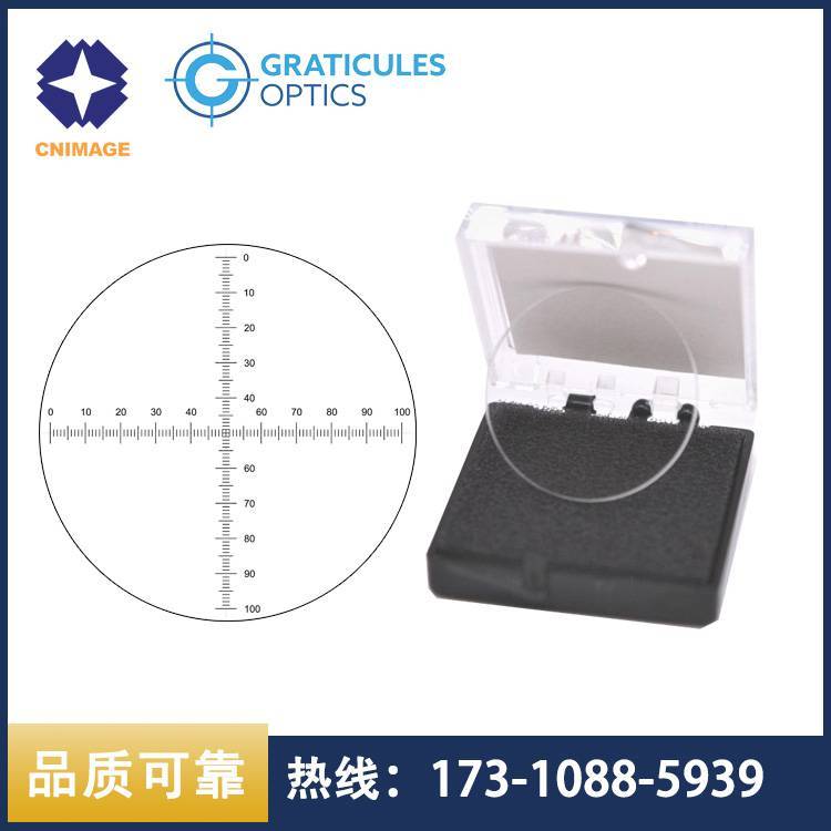 進(jìn)口Graticules顯微鏡目鏡測(cè)微尺10mm\/0.1mm十字標(biāo)尺分劃板NE17