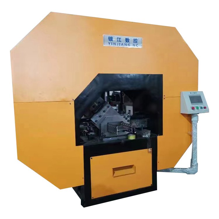 銀江機械數(shù)控工字鋼沖孔機，H型鋼沖孔切斷一體機打孔機