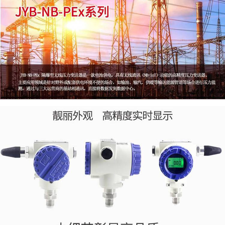 北京昆侖海岸NB-IoT隔爆型無(wú)線壓力變送器JYB-NB-PEx