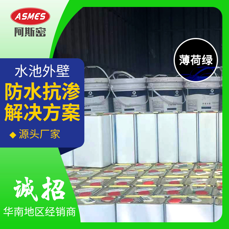 阿斯密絕緣性能好防腐涂料氰凝防水漆薄荷綠色混凝土耐酸防堵漏